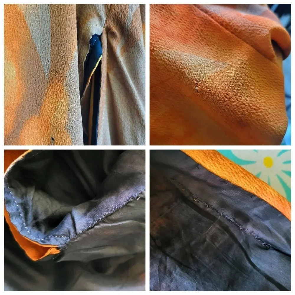 Vintage Silk Kimono – Hand-Dyed “Fire